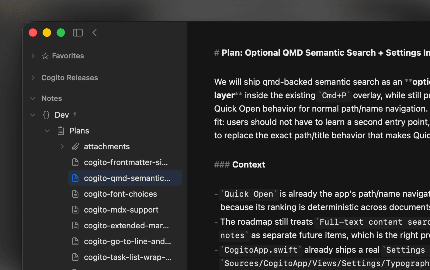 An agent writing a Markdown file in Cogito