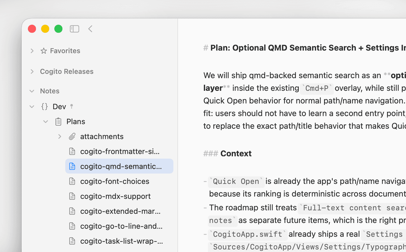 An agent writing a Markdown file in Cogito